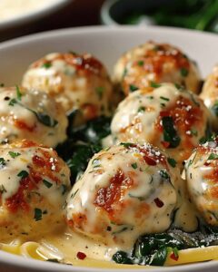 Chicken Ricotta Meatballs With Creamy Spinach Sauce Recipe
