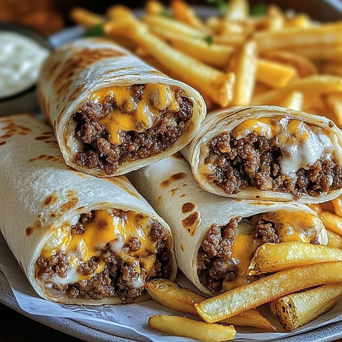 Crispy Beef Wraps With Fries Recipe