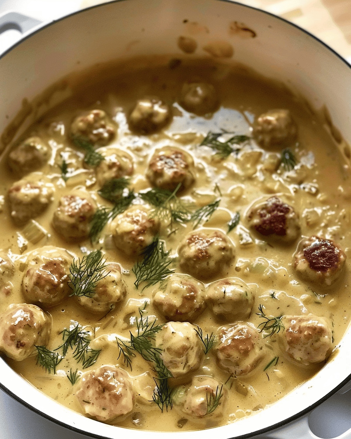 Creamy Mustard Dill Sauce With Meatballs Recipe