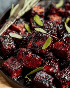 Blackberry Glazed Tofu with Black Pepper & Chili Recipe