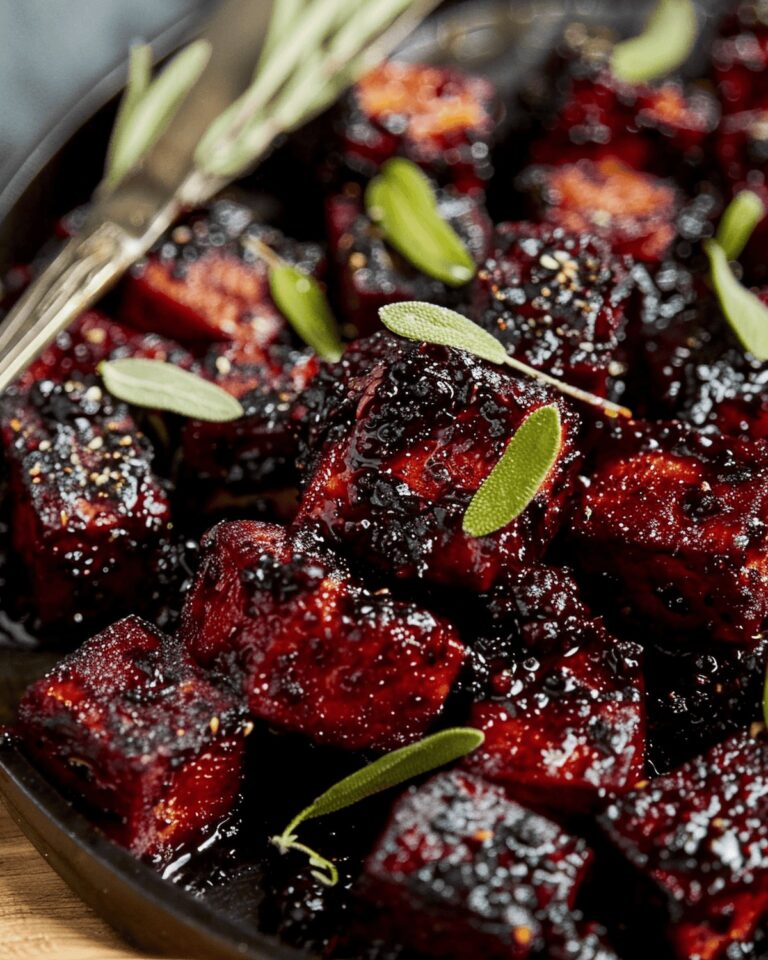 Blackberry Glazed Tofu with Black Pepper & Chili Recipe