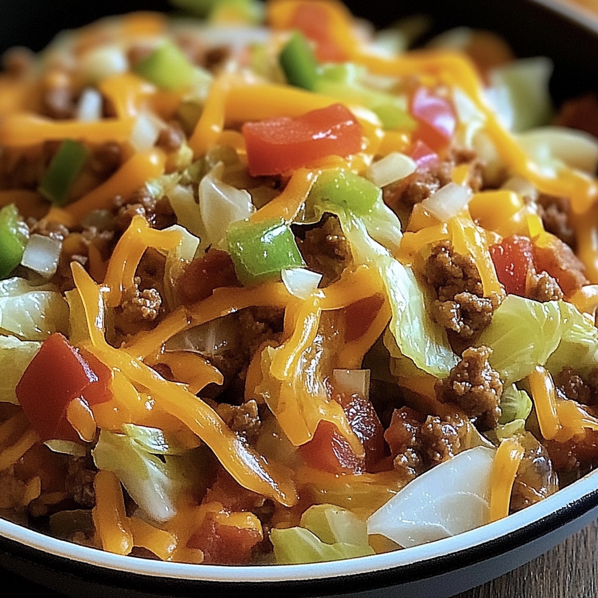 Ground Beef Taco Cabbage Skillet Recipe