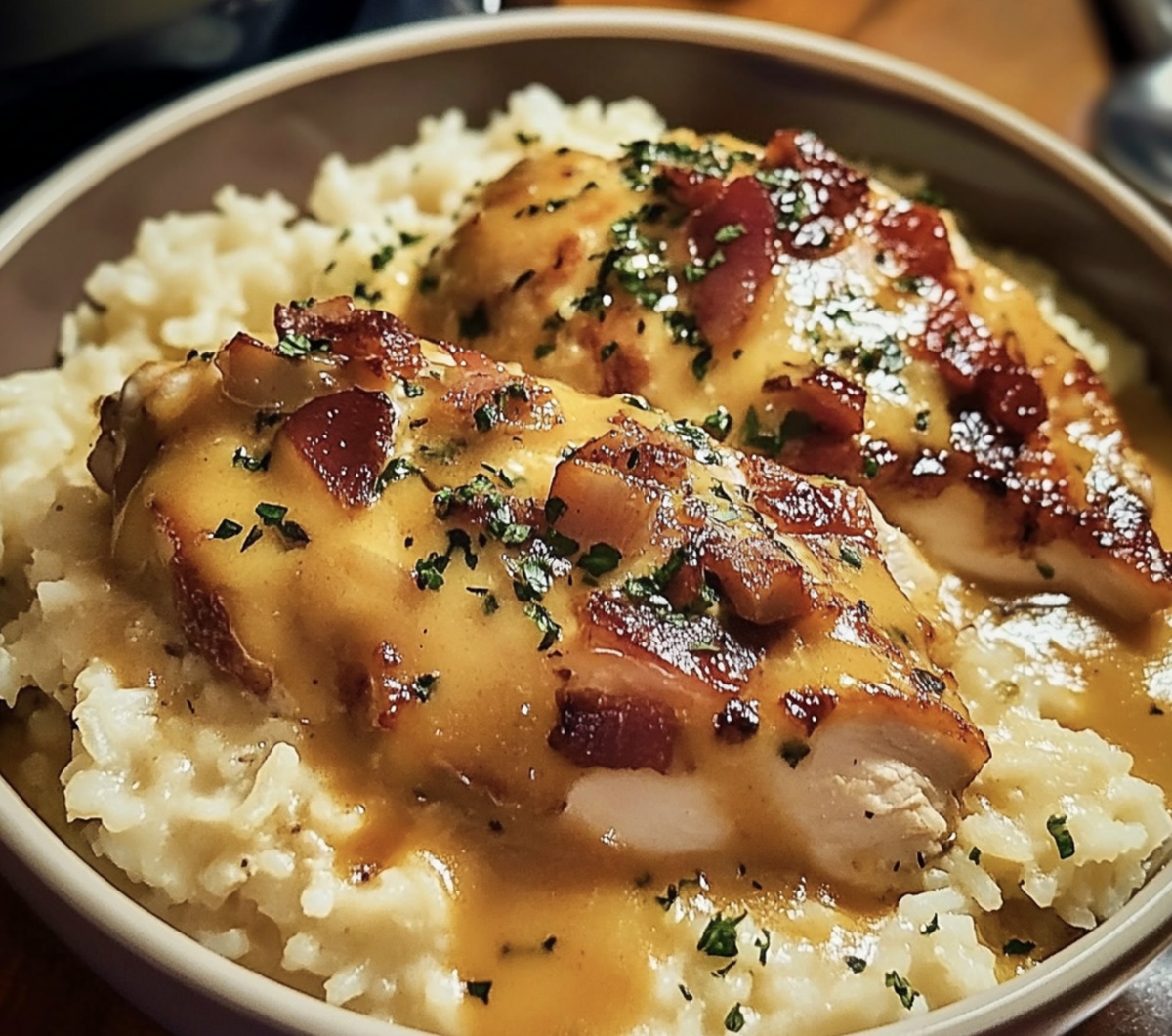 Hearty Smothered Chicken And Rice Recipe