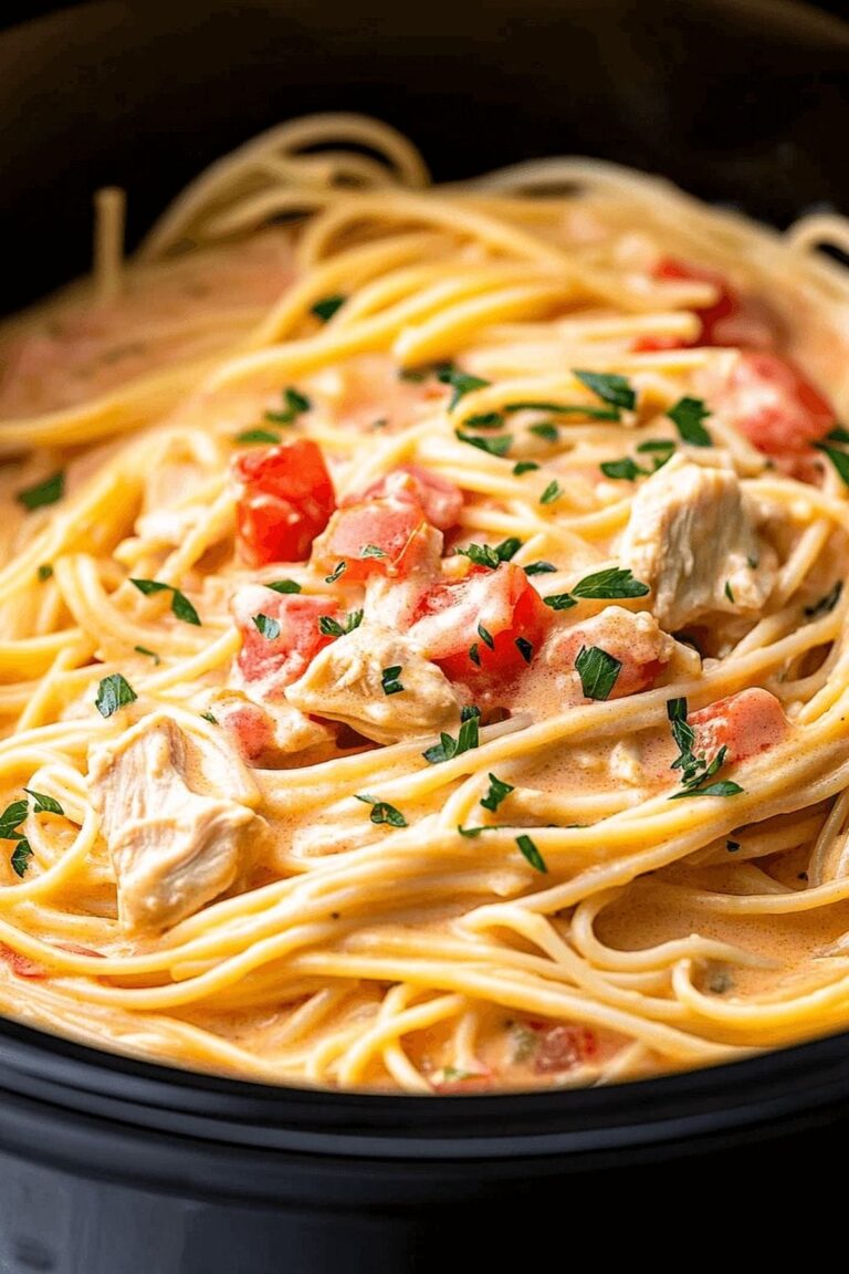 Creamy Crockpot Chicken Spaghetti Recipe