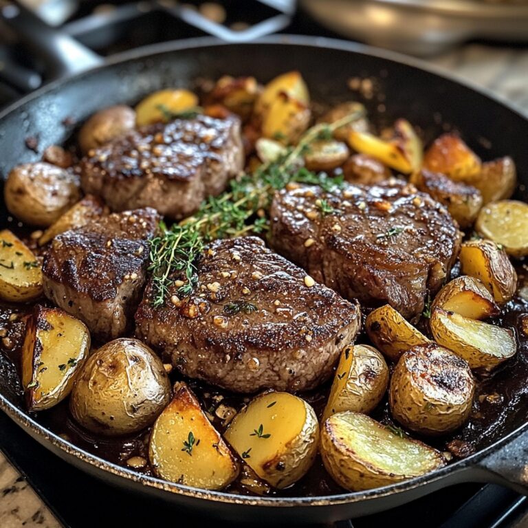 Sizzling Garlic Butter Steak And Potatoes Skillet Recipe