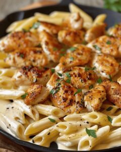 Herb Garlic Chicken And Creamy Cheesy Penne Delight Recipe