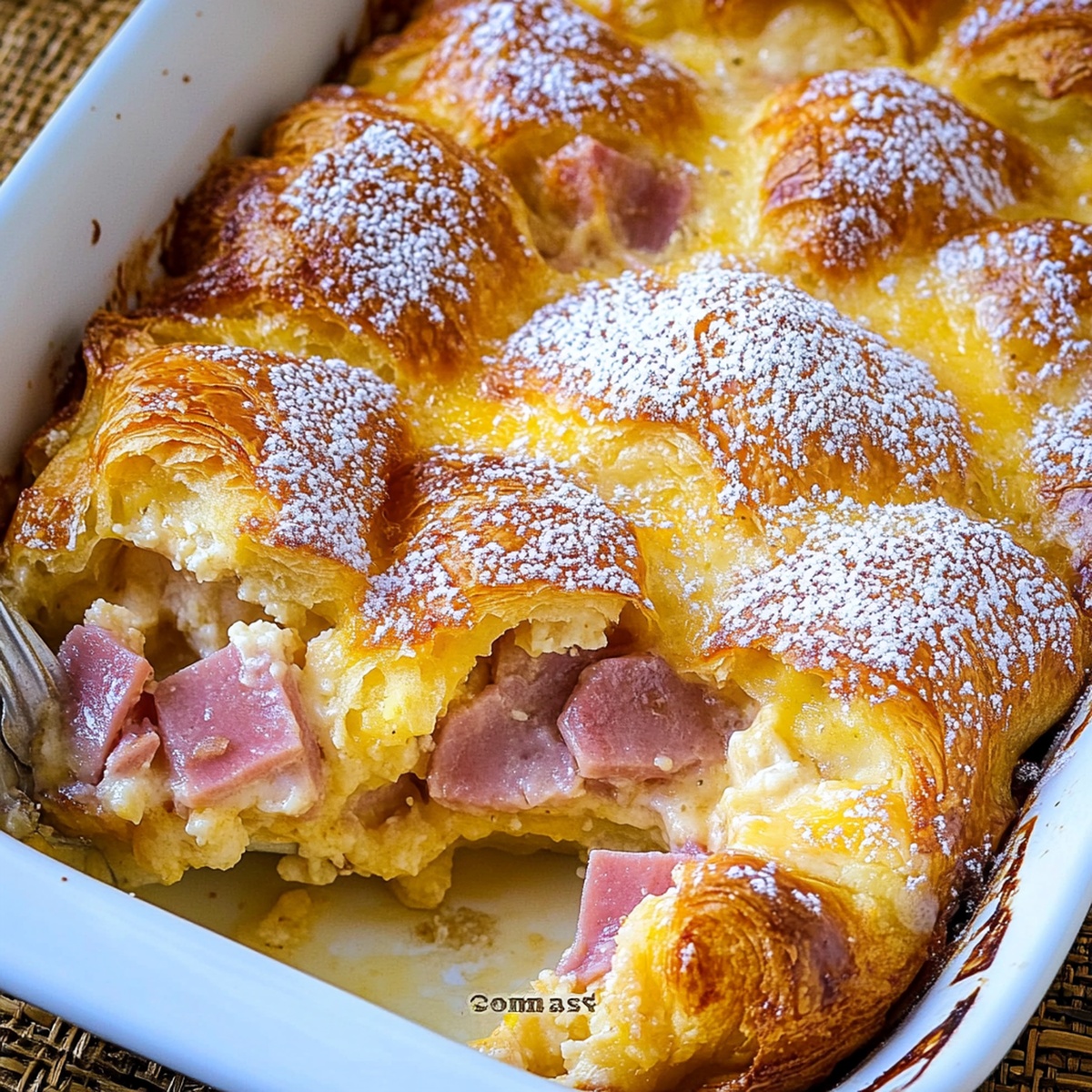 Hearty Ham And Cheese Croissant Breakfast Casserole Recipe
