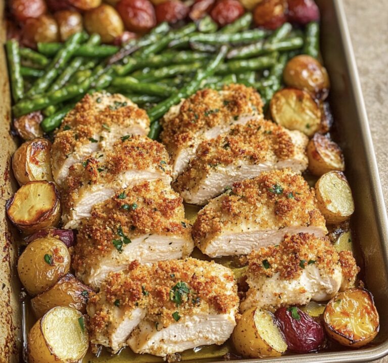 Effortless Parmesan Crusted Chicken Sheet Pan Dinner Recipe