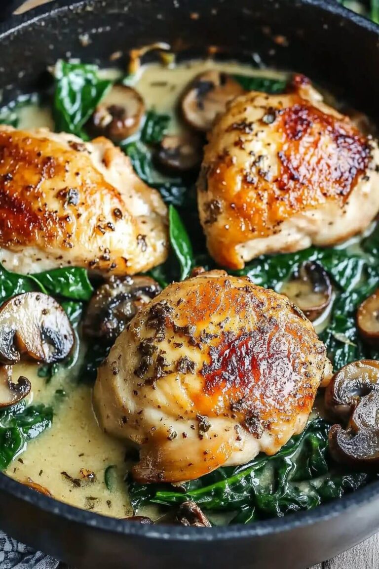 Chicken Spinach And Mushroom Low Carb Oven Dish Recipe