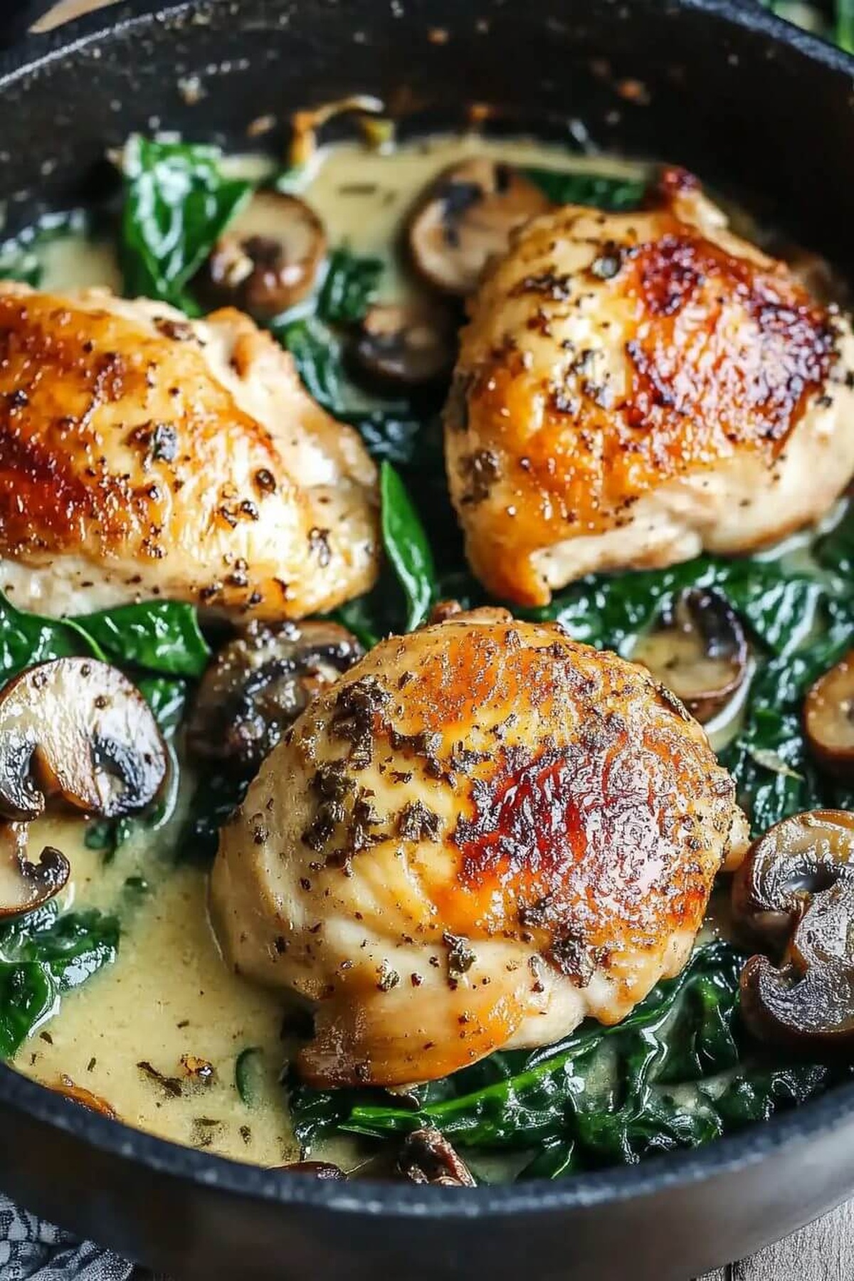 Chicken Spinach And Mushroom Low Carb Oven Dish Recipe
