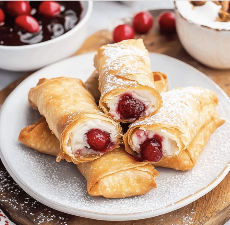 Crispy Cherry Cheesecake Egg Rolls Recipe