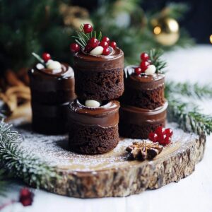 Festive Chocolate Gingerbread Mini Cakes Recipe