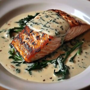 Succulent Salmon With A Florentine Sauce Recipe