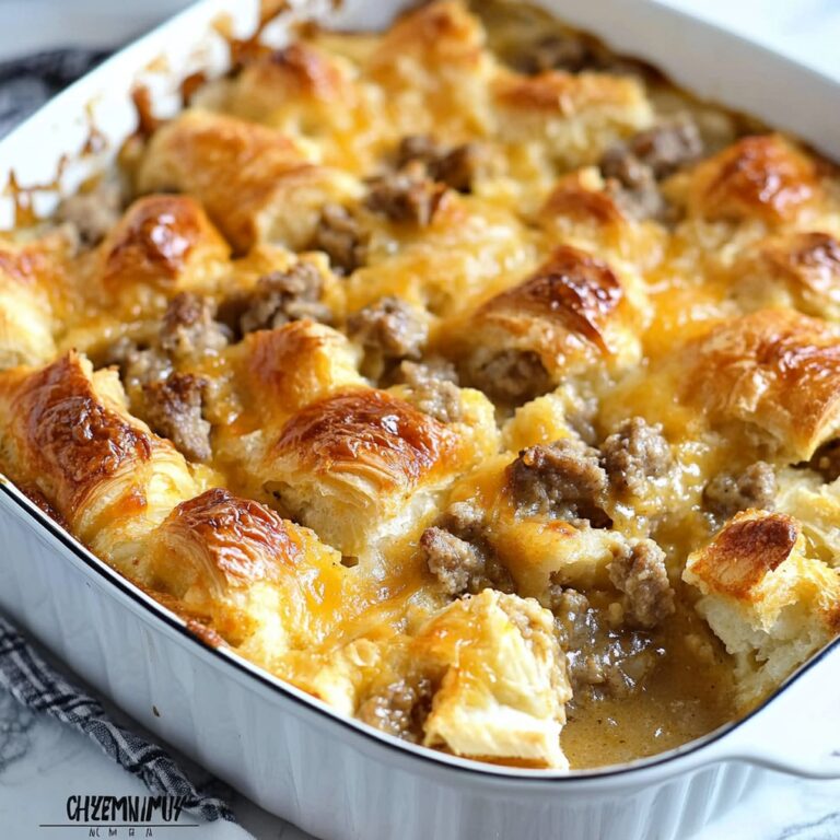 Hearty Croissant Breakfast Casserole Bake With Gravy Recipe