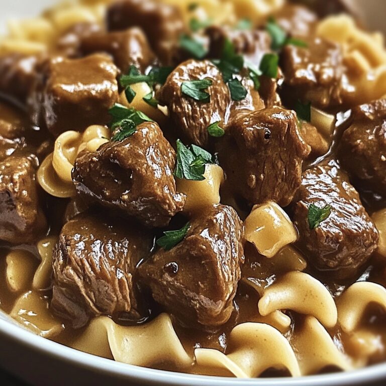 Tender Crockpot Beef Tips & Noodles Recipe