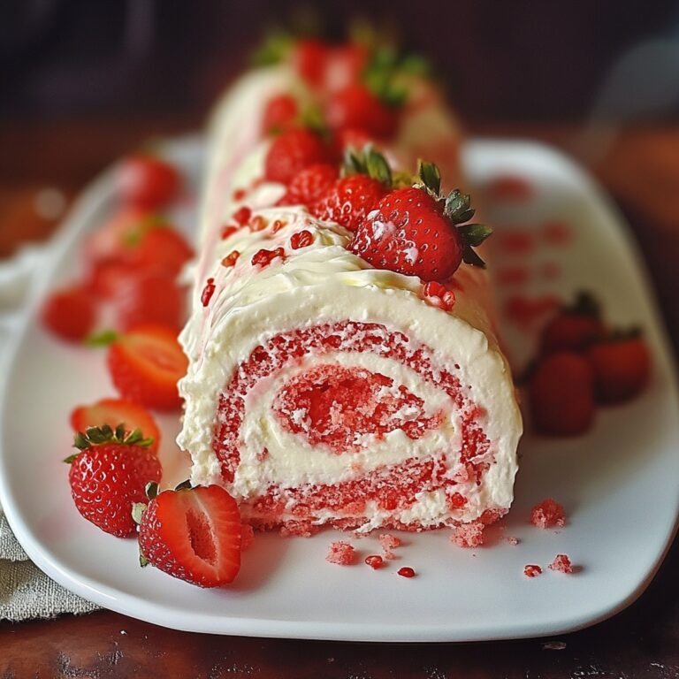 Luscious Strawberry Birthday Cake Roll Recipe