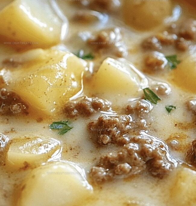 How To Make Cheesy Hamburger Potato Soup Creamy