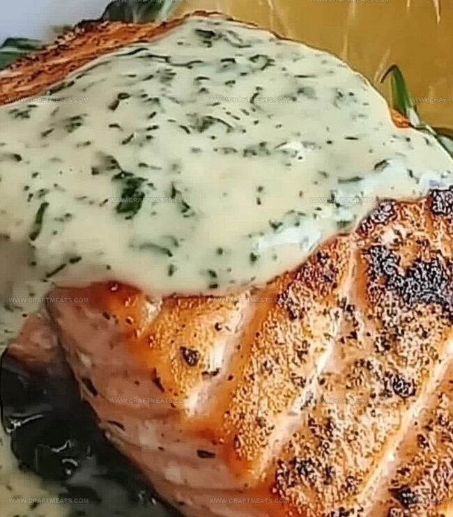 Step Guide For Salmon With Creamy Spinach Sauce