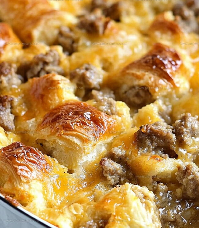 Easy Steps To Make Overnight Croissant Breakfast Casserole Bake With Gravy