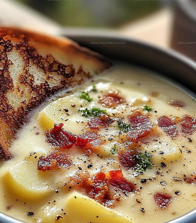 How To Make Potato And Bacon Soup With Cheesy Toast And Bacon