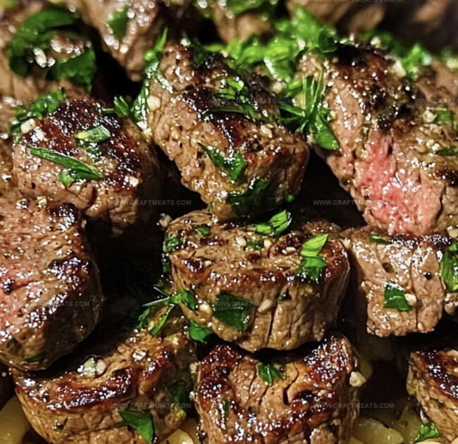 Steps To Make Steak Bites And Rotini In Garlic Parmesan Sauce
