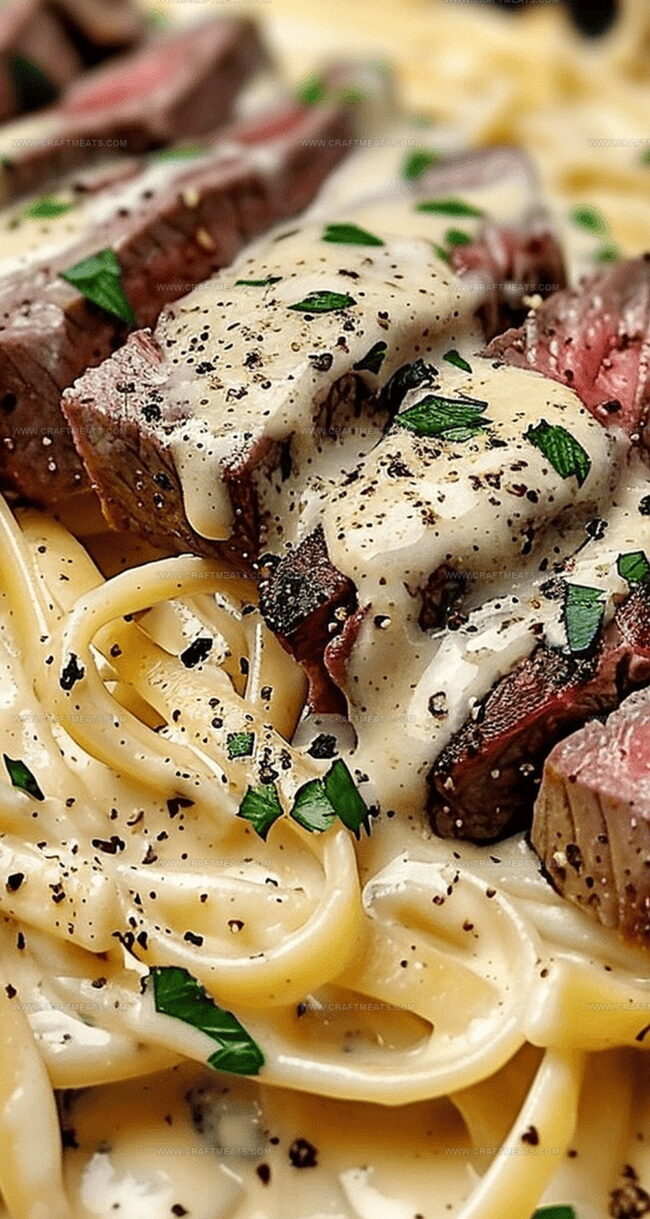 Steak Gorgonzola Alfredo with Rich, Creamy Flair
