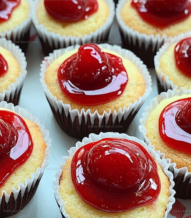 Steps To Fill And Bake Cherry Cheesecake Cupcakes