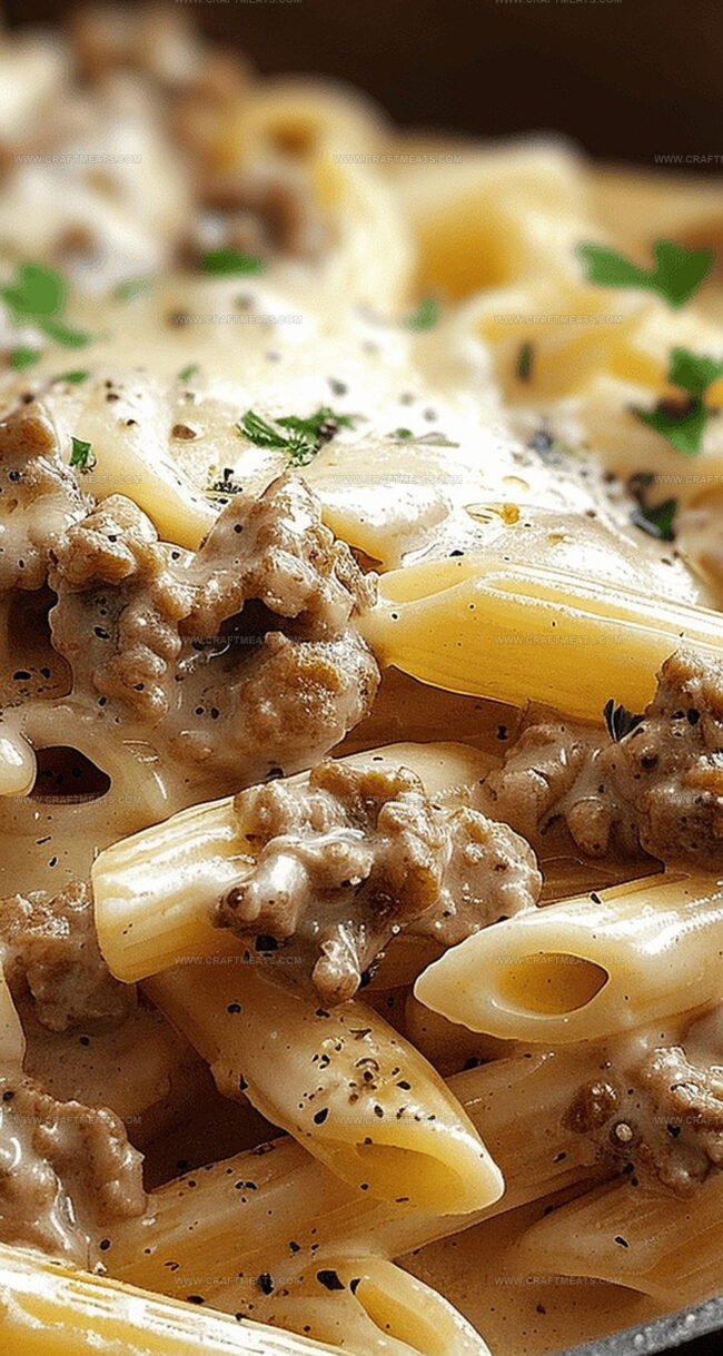 Cheesy Penne with Beef and Garlic Must-Haves