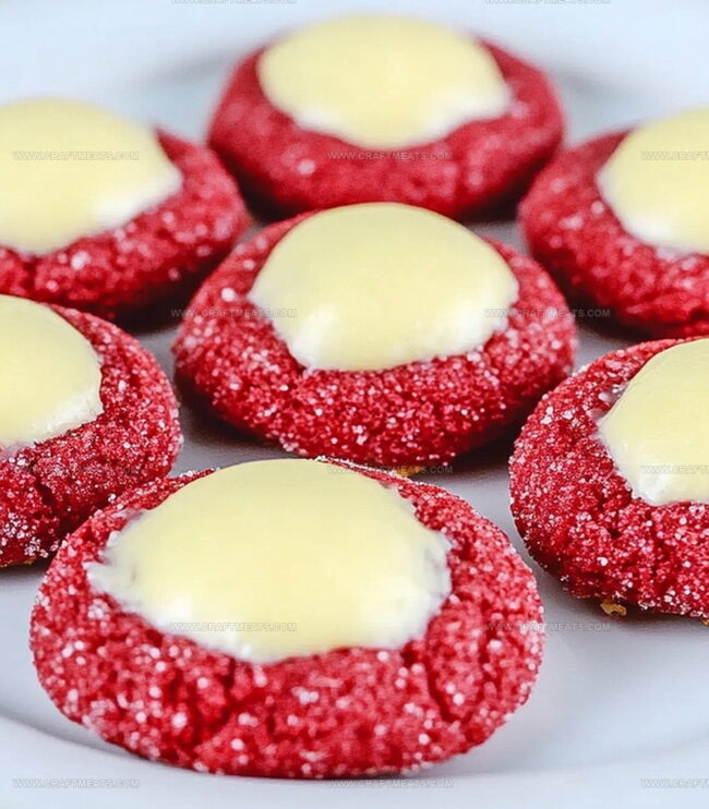 How To Fill Red Velvet Thumbprint Cookies With Cream Cheese