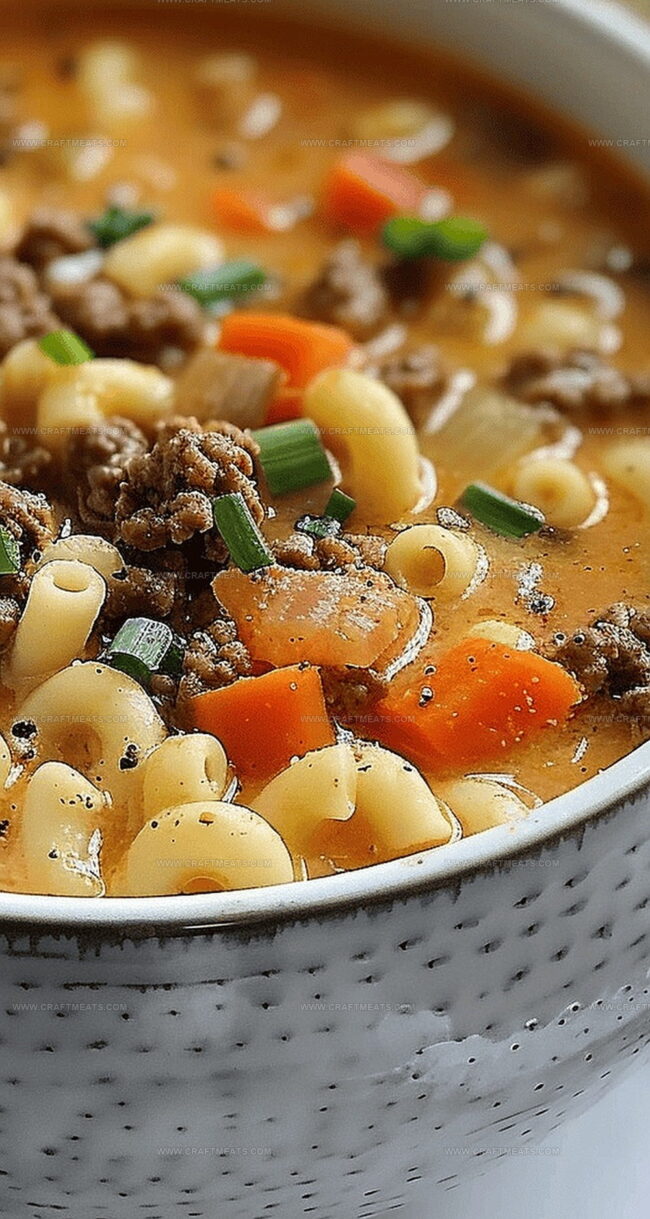 All About Cheeseburger Macaroni Soup