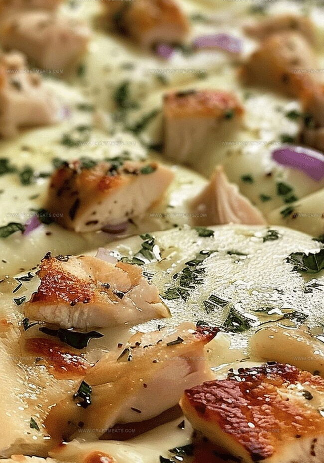 Directions for Creamy Garlic Chicken Herb Pizza