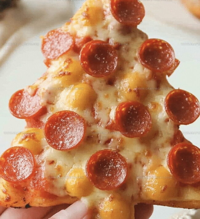 Making Christmas Tree Pizza