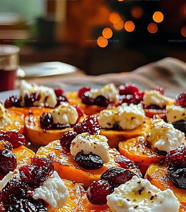 Flavor Ideas For Sweet Potato Rounds With Goat Cheese & Cranberries