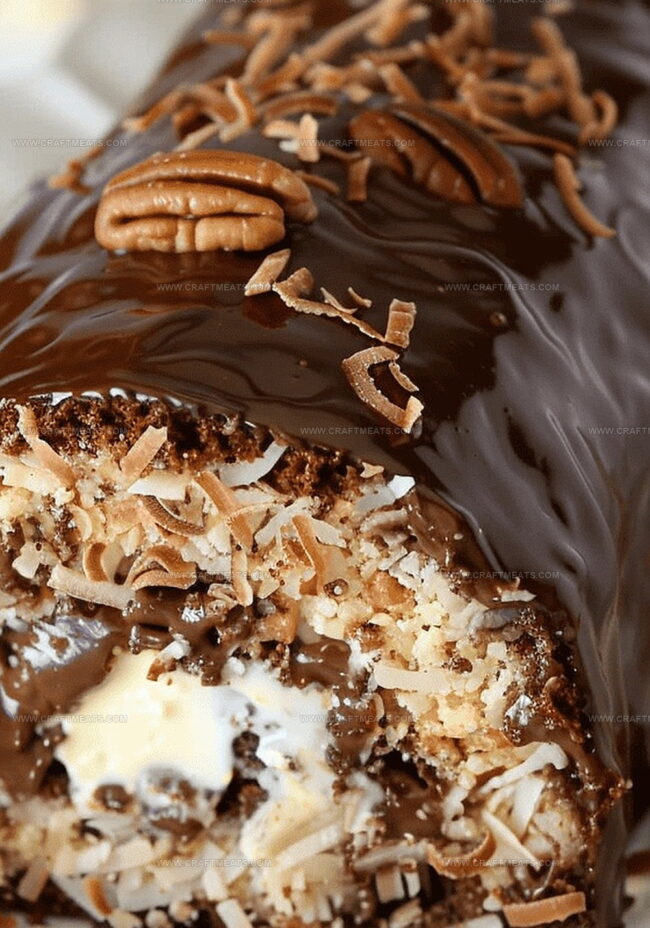 How to Prepare Chocolate Coconut Pecan Cake Roll