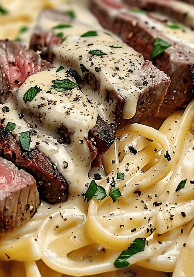 Instructions for Steak Gorgonzola with Alfredo Sauce