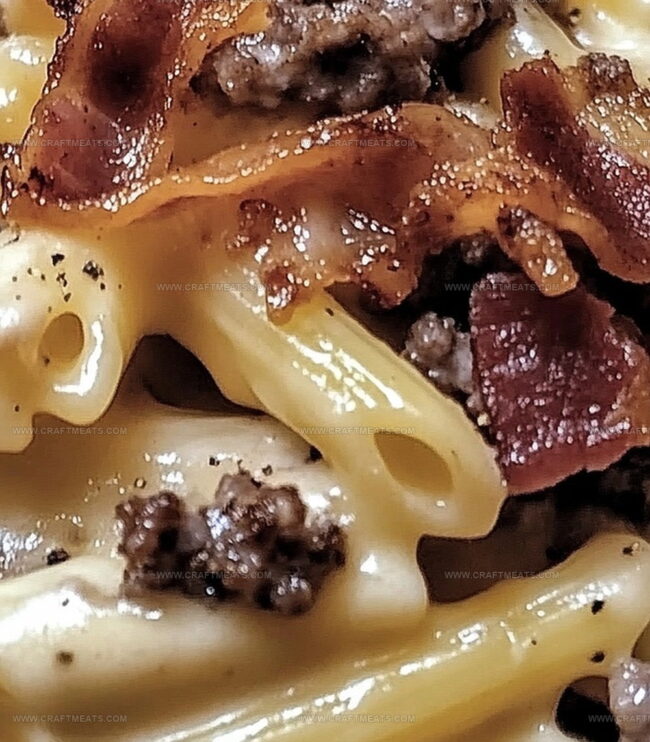 How To Make Loaded Bacon Cheeseburger Alfredo Pasta Step-By-Step