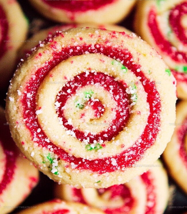 Steps To Roll And Slice Christmas Pinwheel Cookies