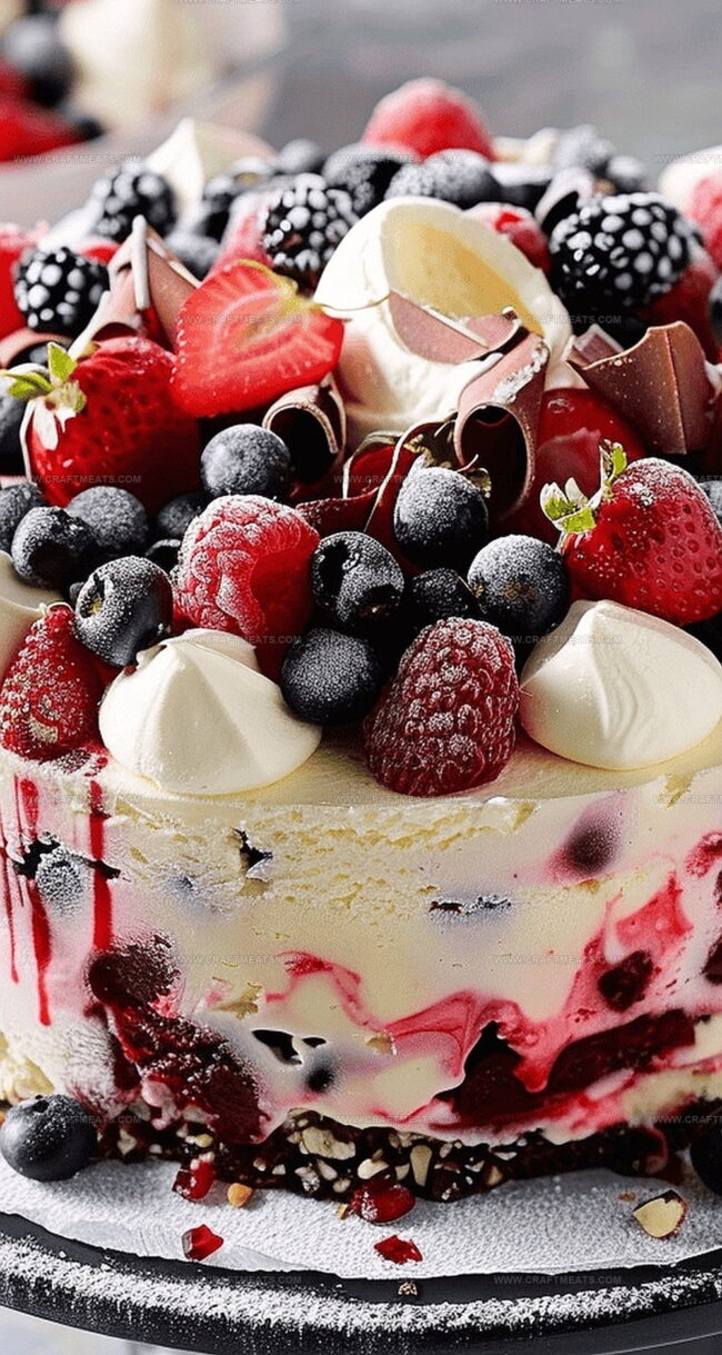 What's Inside Holiday Berry Ice-Cream Cake