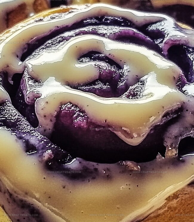 How To Roll Ube Cinnamon Rolls With Cream Cheese Frosting
