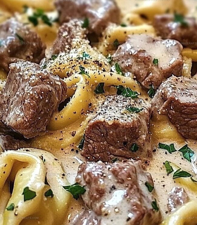 Steps To Make Beef & Parmesan Tortellini In Creamy Sauce
