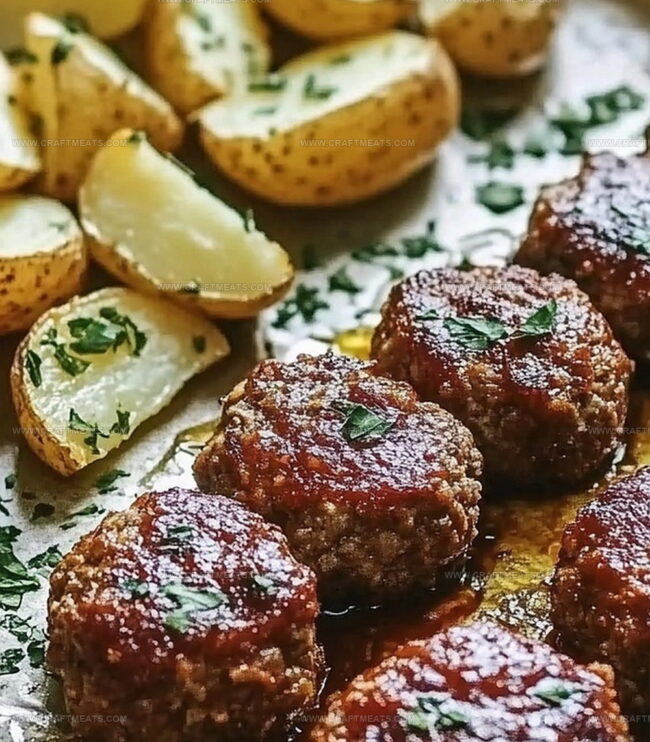 Cooking Sheet Pan Mini Meatloaf And Roasted Potatoes In One Go