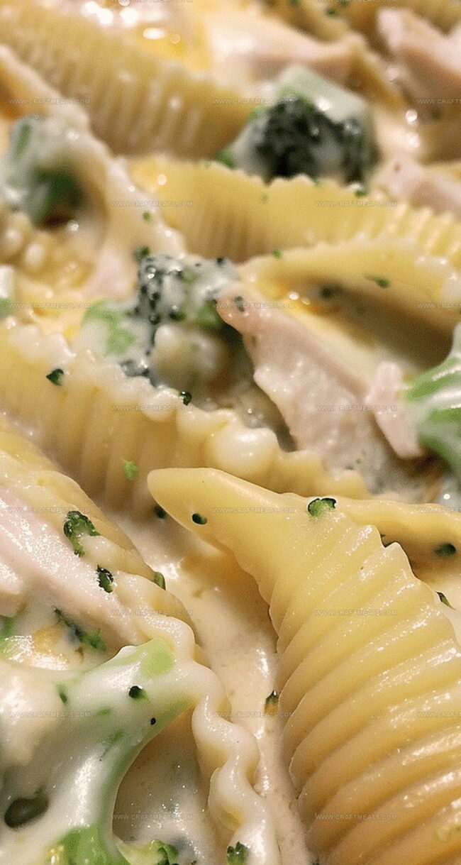 Chicken Broccoli Pasta Shells That Are Creamy and Filling