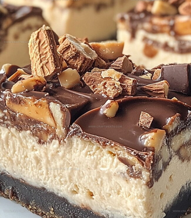 Making Reeses Butterfinger Cheesecake Bars Recipe From Scratch
