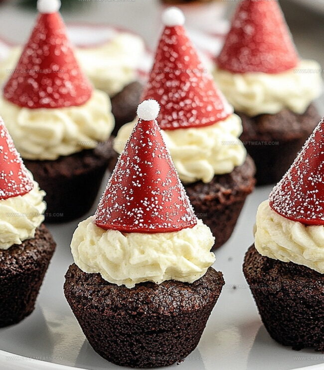 Toppings You’ll Love On Santa Hat Brownie Bites