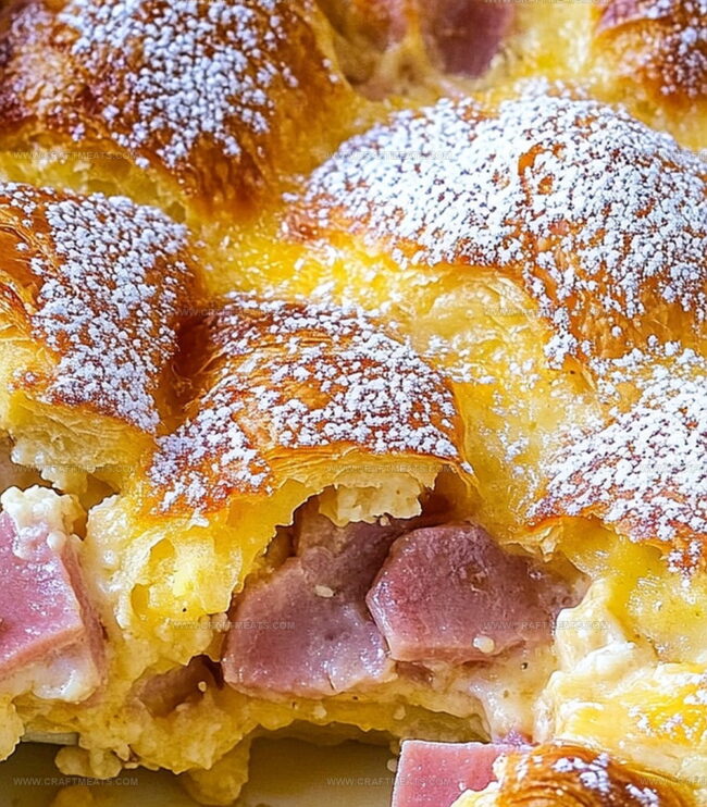 Steps To Cook Ham And Cheese Croissant Breakfast Casserole