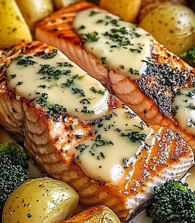 Steps To Make Lemon Butter Salmon With Crispy Potatoes And Broccoli