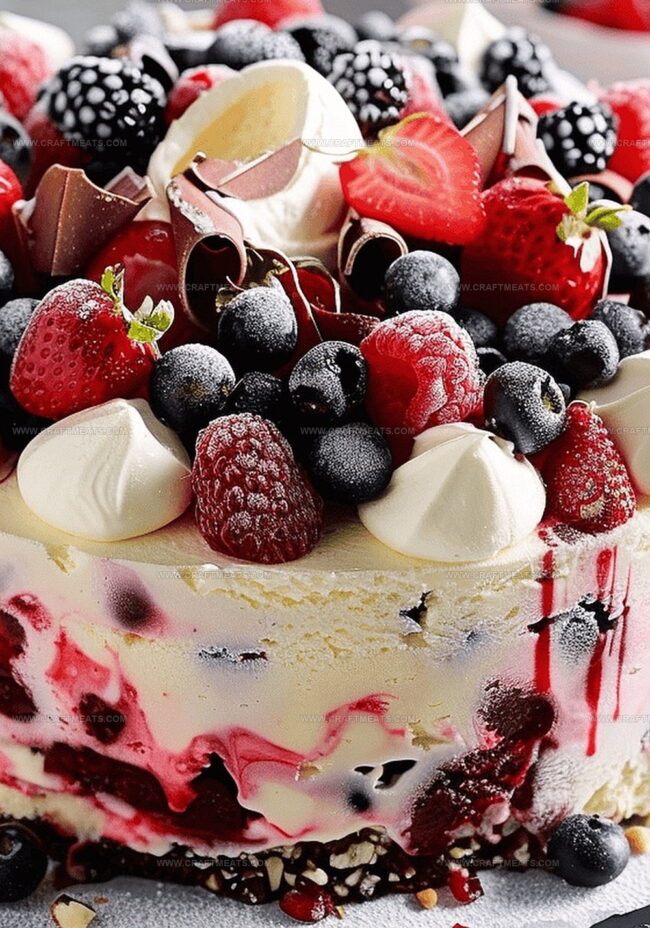 How to Assemble Holiday Berry Ice-Cream Cake