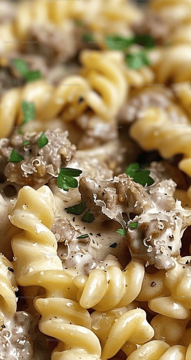 Beef Rotini Alfredo Overview