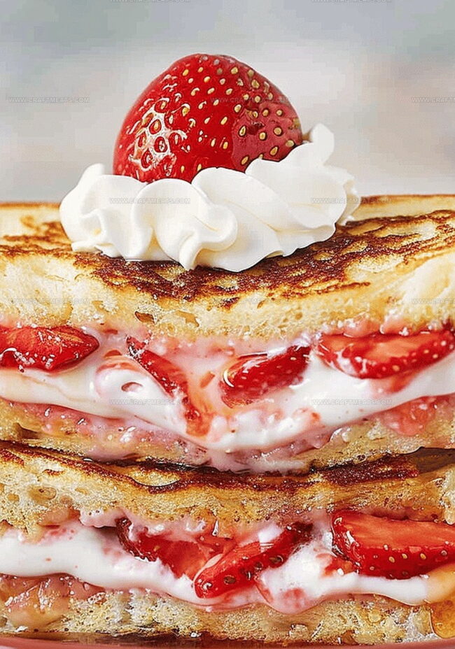 Making Decadent Strawberry French Toast Sandwiches
