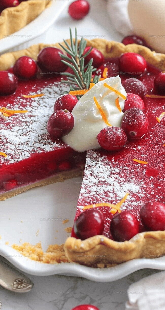 Cranberry Custard Pie Combines Tang and Cream